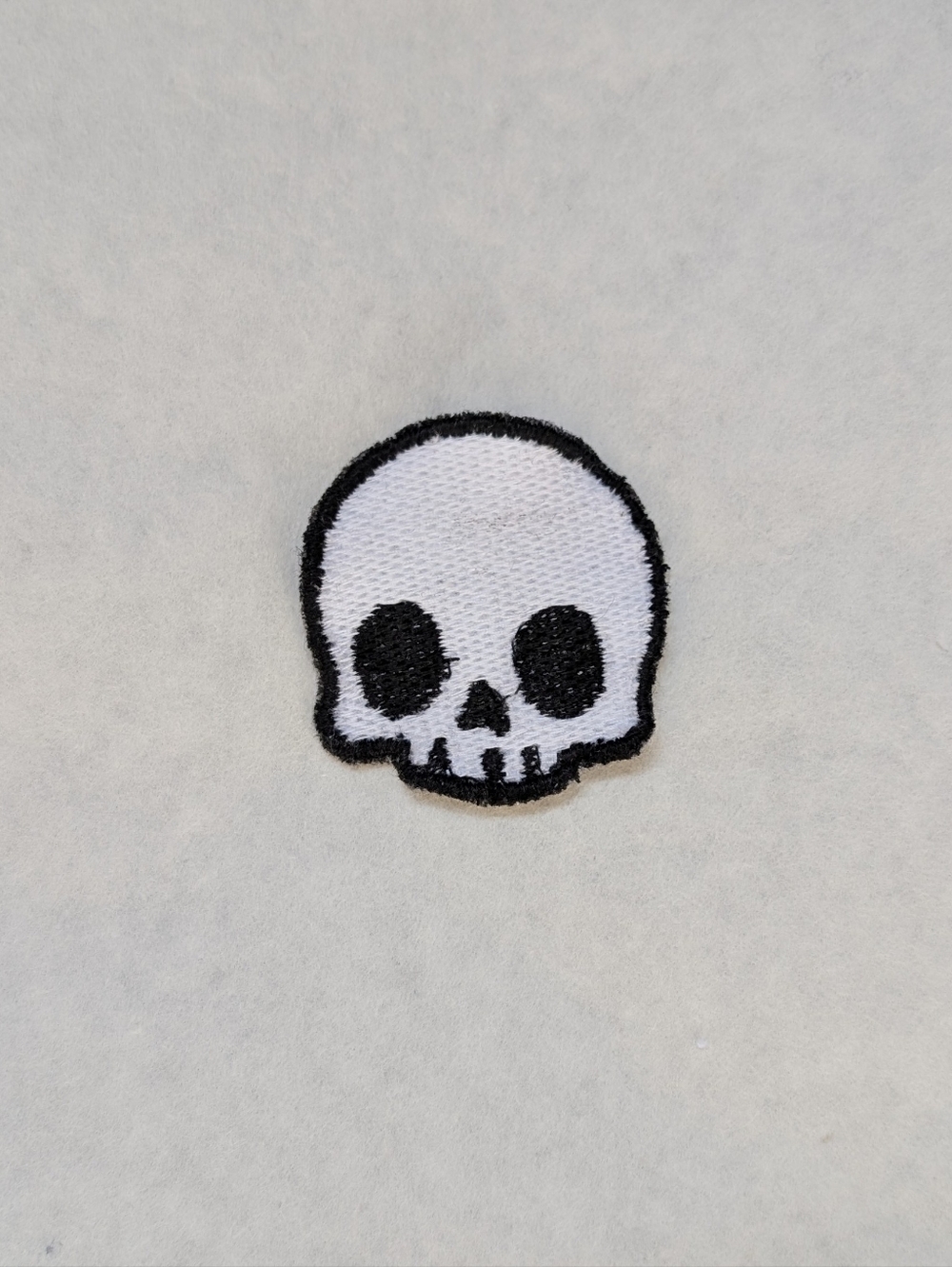 Black and White Iron-on Skull Patch